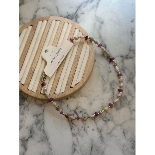 Deniz Kabuğu Kolye - Mor