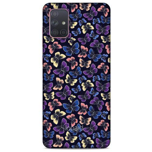 Samsung Galaxy A71 Kılıf Kelebek Etkisi (20) Koruyucu Kılıf Fuşya Mavi