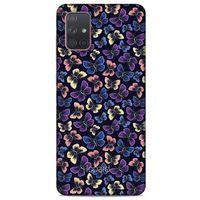 Samsung Galaxy A71 Kılıf Kelebek Etkisi (20) Koruyucu Kılıf Fuşya Mavi