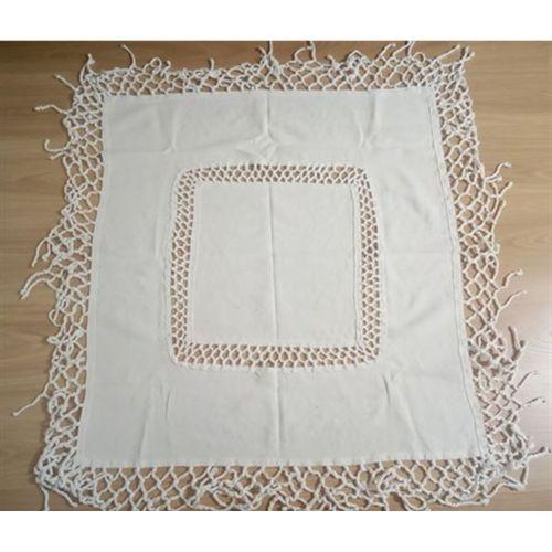 El İşi Pamuklu Masa Örtüsü,Sehpa Örtüsü Kenarı Püsküllü 80X86Cm