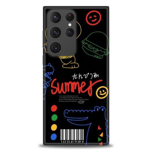 Samsung Galaxy S23 Ultra Kılıf HD Baskılı Kılıf - Summer + Tam Ekran Koruyucu