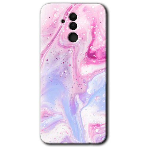 MRCİLETİSİM Huawei Mate 20 Lite Kılıf HD Desen Baskılı Arka Kapak + Temperli Cam - Kabarmış Leke