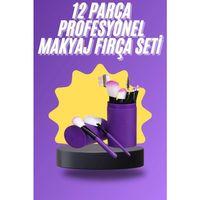 12 Parça Makyaj Fırça Seti Profesyonel Fondöten Allık Far Kontür Fırçası