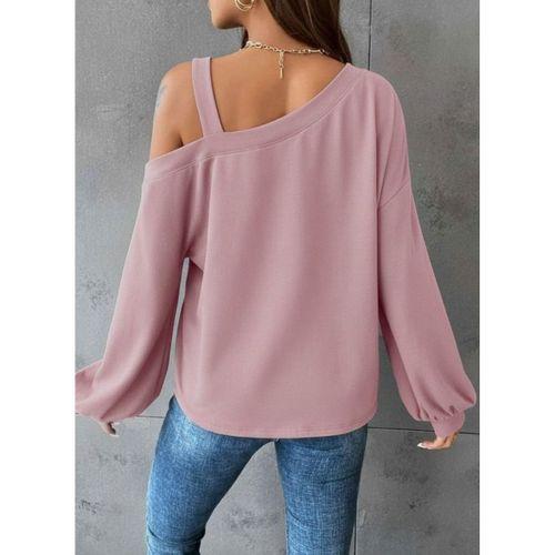 Kadın Uzun Kollu Tek Omuz Askı Detay Salaş Dalgıç Bluz