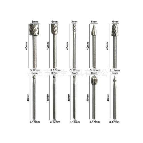 Zhltools Dremel Uyumlu Mini Oyma Gravür Uç Seti 10lu Tungsten Karbür, Ahşap, Metal, Plastik için