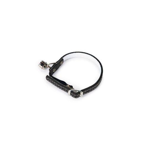 Beeztees Kedi Boyun Tasması, Deri, Zilli, Siyah, 24-29cm