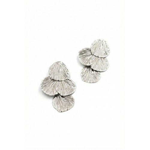 Çizgili Pul Küpe - Gümüş