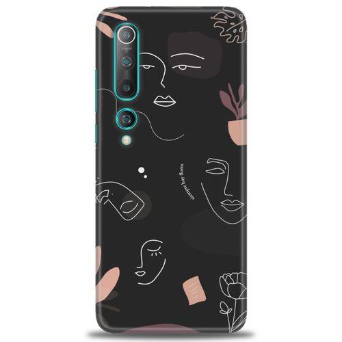 Xiaomi Mi 10 Kılıf HD Baskılı Kılıf - Siyah Silüet + Tam Ekran Koruyucu