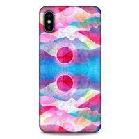 Apple iPhone XS Max Kılıf Pastel Renkler (20) Koruyucu Kılıf Fuşya Mavi