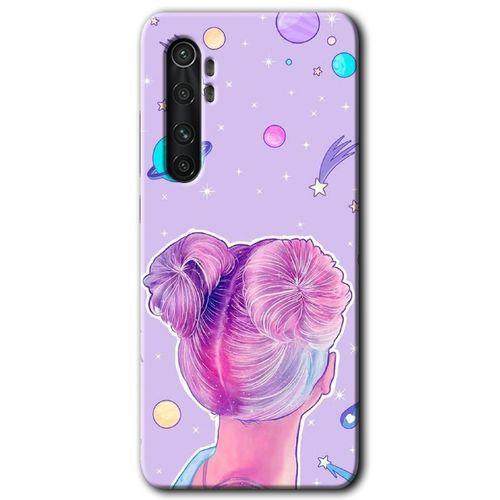 Xiaomi Mi Note 10 Lite Kılıf HD Desen Baskılı Arka Kapak + Temperli Cam - Uzaylı Kız