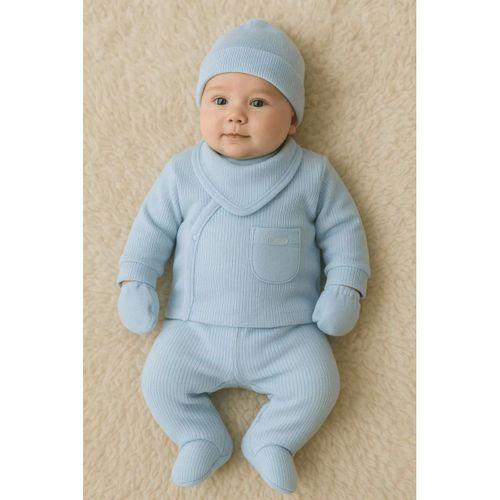 Cepli Çizgili 5'li % 100 Pamuk Hastane Çıkış Seti