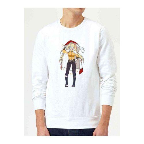 Anime Naruto Baskılı Beyaz Erkek Sweatshirt