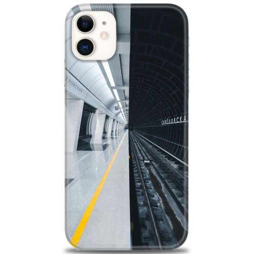 iPhone 11 Kılıf HD Baskılı Kılıf - Metro Station + Tam Ekran Koruyucu