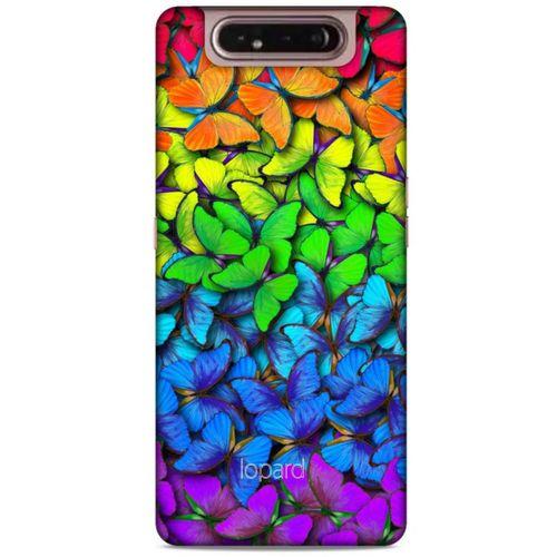 Samsung Galaxy A80 Kılıf Kelebek Etkisi (4) Koruma Kılıfı Yeşil Kırmızı