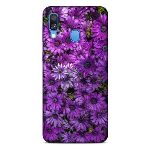 Samsung Galaxy A40 Uyumlu Kılıf Mor Delisi (39) Liquid Crystal Kılıf Çiçekler