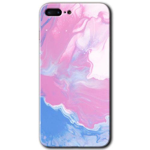 MRCİLETİSİM iPhone 8 Plus Kılıf HD Desen Baskılı Arka Kapak + Temperli Cam - Liquid Lekeler Art