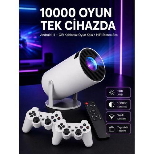 4k Wireless Çift Kollu Kumandalı Oyun Projeksiyonu Retro Video Oyunu Yeni Nesil
