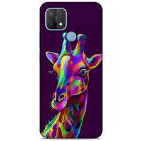 Oppo A15s Uyumlu Kılıf Mor Delisi (30) Silicone Case Zürafa