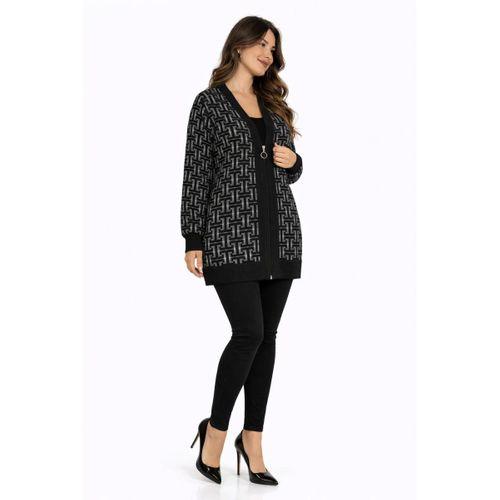 Kadın Anne Süet Desenli Hırka BGL-ST05322