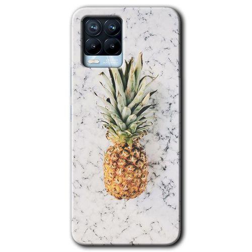 MRCİLETİSİM Realme 8 Pro Kılıf HD Desen Baskılı Arka Kapak + Temperli Cam - Ananas