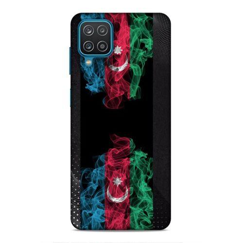 Samsung Galaxy A12 Uyumlu Kılıf Azarbaijan (5) Koruma Kabı Azeri Bayrak İllustre