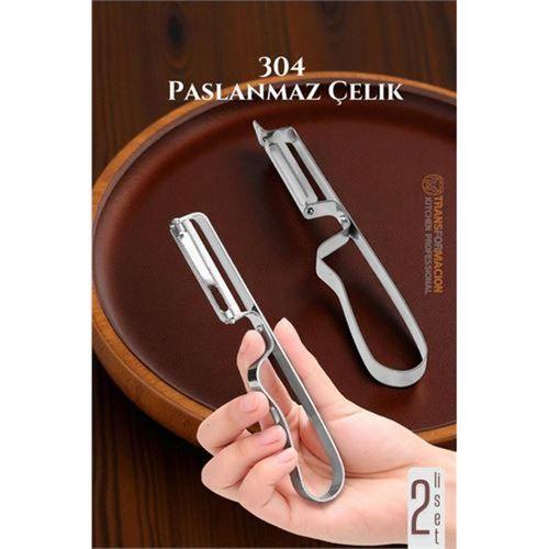 Modacar Soyacak Seti- Sebze Soyacağı Profesyonel Paslanmaz Çelik 2 li SET