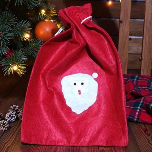 NOEL BABA HEDİYE ÇUVALI KÜÇÜK BOY 40X30 CM NOEL BABA ÇUVALI YILBAŞI SÜSLERİ ÖZEL TASARIM ÇUVAL