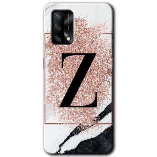 BeRa Aksesuar Oppo A54 Kılıf Baskılı Kapak - Pembe Mermer Desenli Z Harfi +Tam Kaplayan Mat Seramik