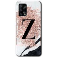 BeRa Aksesuar Oppo A54 Kılıf Baskılı Kapak - Pembe Mermer Desenli Z Harfi +Tam Kaplayan Mat Seramik