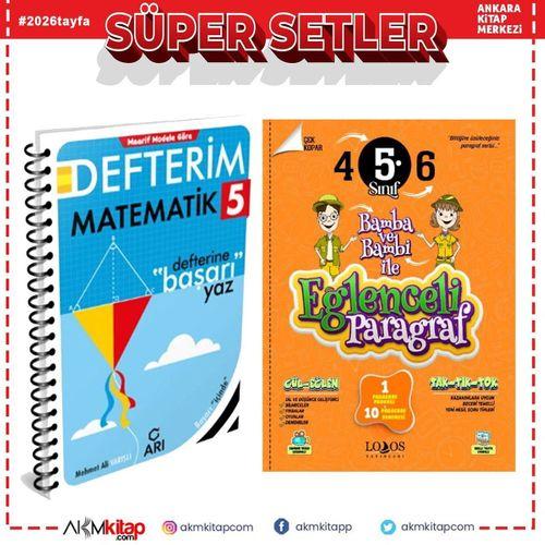 Arı Yayıncılık 5. Sınıf Matematik Akıllı Defteri ve Lodos Eğlenceli Paragraf Soru Bankası Seti 2 Kitap