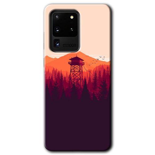 Samsung Galaxy S20 Ultra HD Baskılı Kılıf + 9D Tam Ekran Koruyucu - Gözlem Kulesi