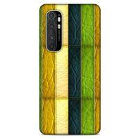 Xiaomi Mi Note 10 Lite Kılıf Patchwork (37) Silicone Cover Sarı Lacivert