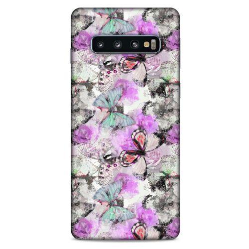 Samsung Galaxy S10 Kılıf Kelebek Etkisi (15) Antişok Kılıf Mor Beyaz