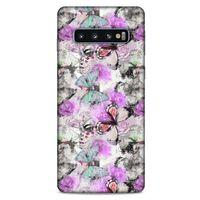 Samsung Galaxy S10 Kılıf Kelebek Etkisi (15) Antişok Kılıf Mor Beyaz
