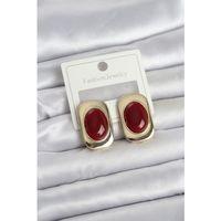 Bordo Renk Kare Model Vintage Kadın Küpe