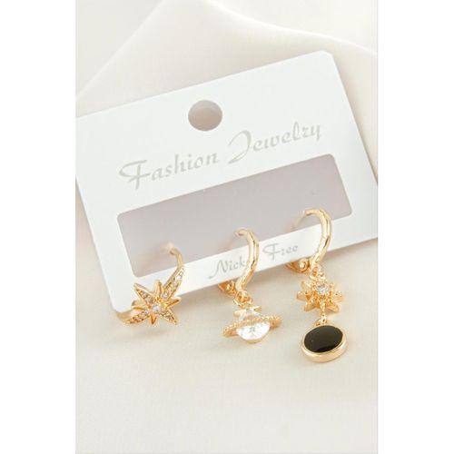 3 Adet Yıldız Zirkon Taşlı Küpe