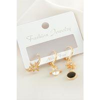 3 Adet Yıldız Zirkon Taşlı Küpe