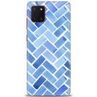 Samsung Galaxy A81 / Note 10 Lite Kılıf HD Baskılı Kılıf - Mavi + Tam Ekran Koruyucu