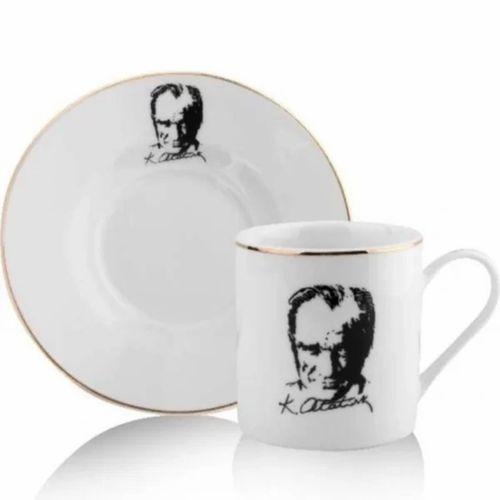 Atatürk Tasarımlı Porselen 2'li Kahve Seti