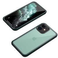 Apple iPhone 12 Kılıf Zore Dor Silikon Temperli Cam Kapak