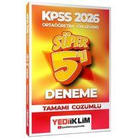 2026 KPSS Ortaöğretim Önlisans Genel Yetenek Genel Kültür Tamamı Çözümlü Süper 5 Deneme Yediiklim Yayınları