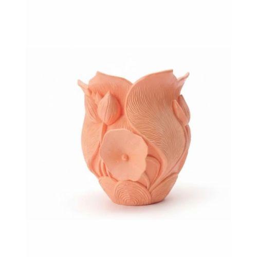 Turuncu Floral Tasarımlı 3d Vazo Şık Ev Dekorasyon Aksesuarı