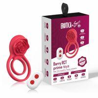 Barry RCT - Şarjlı Kablosuz Uzaktan Kumandalı Gül Tasarımlı Klitoris Uyarıcı Titreşimli Testis ve Penis Halkası