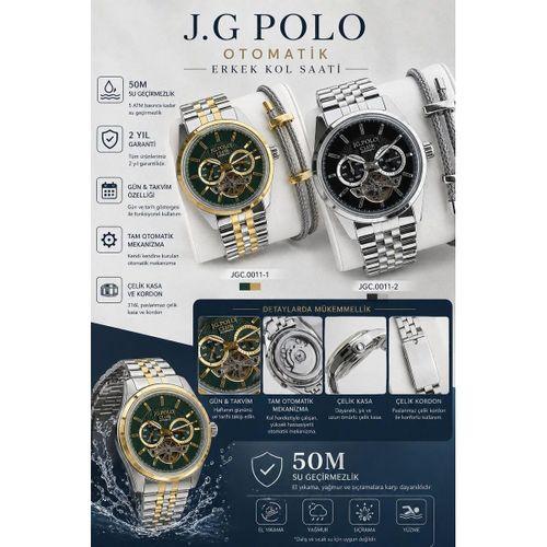 JG.Polo Club Otomatik Mekanizma İtalyan Tasarım Bileklik 5Atm Suya Dayanıklı Erkek Kol Saati 04102.R