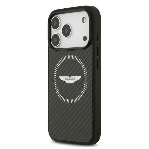 Apple iPhone 17 Pro Kılıf Aston Martin Orjinal Lisanslı M-safe Şarj Özellikli Karbon Fiber Kevlar Kapak