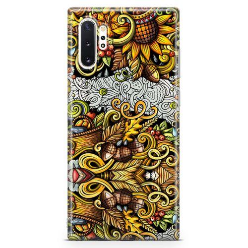 Samsung Galaxy Note 10 Plus Kılıf Palamut Doodle Arka Kapak Koruma Desenli Full Koruyucu