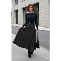 Kadın Yüksek Belli Maxi Deri Kemersiz Etek