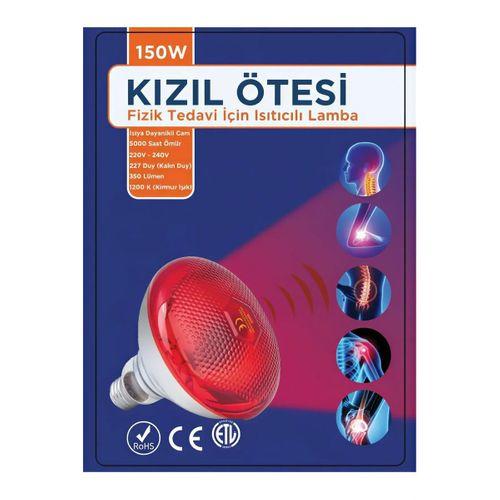 150w Kızılötesi  infrared  Isıtıcılı Fizik Tedavi Lambası  kırmızı Işık  E27  kalın Duy