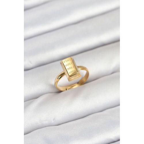 Pirinç Gold Renk Külçe Altın Model Kadın Yüzük - TJ-BYK3900
