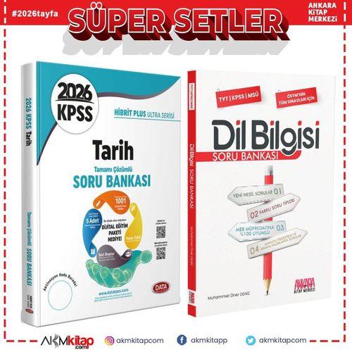 Data Yayınları 2026 KPSS Tarih Hibrit Plus Ultra Serisi ve AKM Dil Bilgisi Soru Bankası Seti 2 Kitap